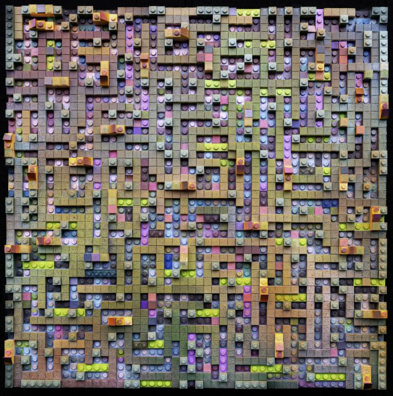 Painted LEGO Bricks Appear to Move and Vibrate in Katherine Duclos’ Assemblages